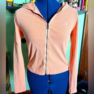 Tommy Hilfiger creamsicle ribbed zip up hoodie
